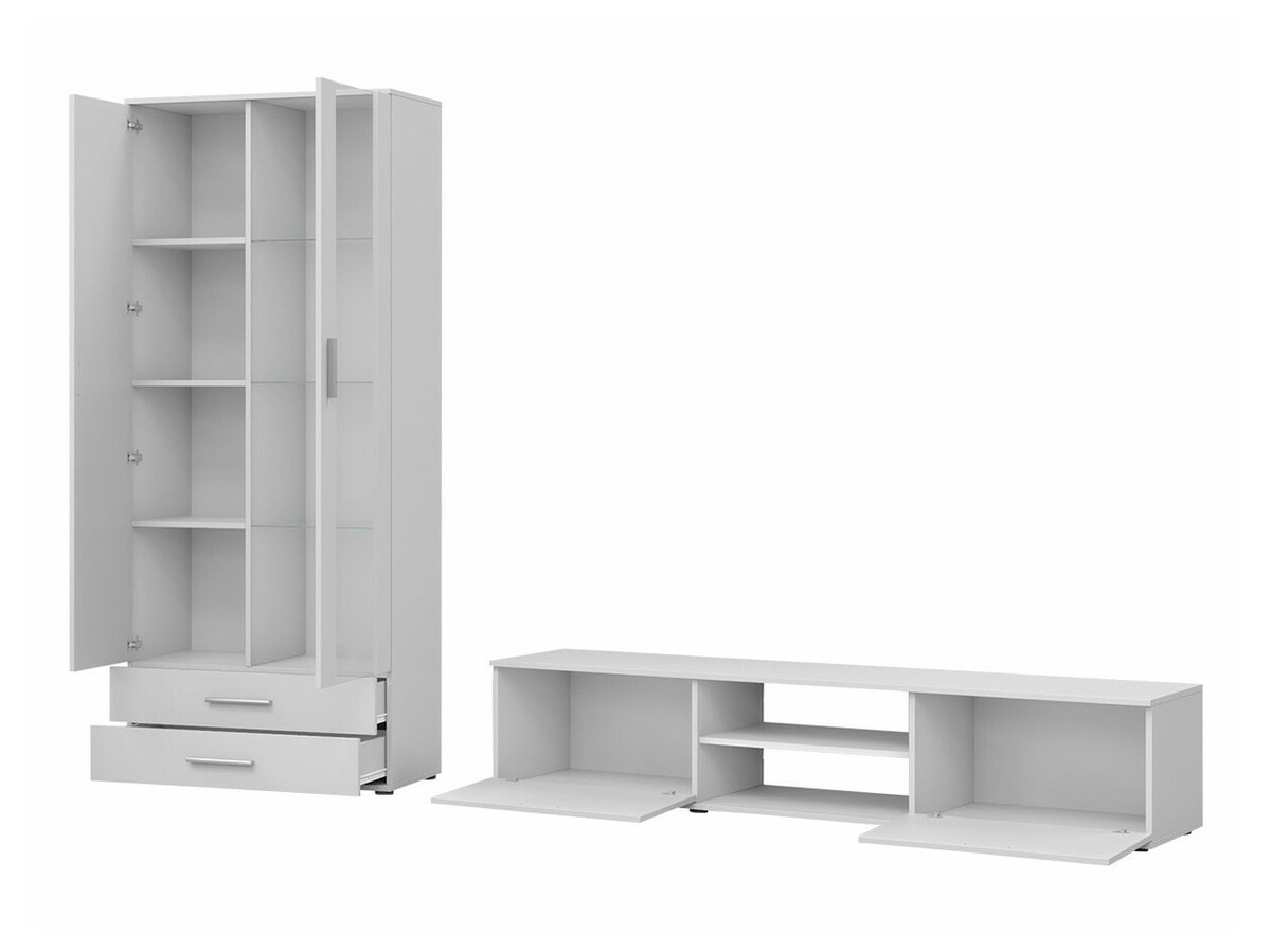 Ensemble de salon Tornola 115 (Blanc + Blanc brillant)