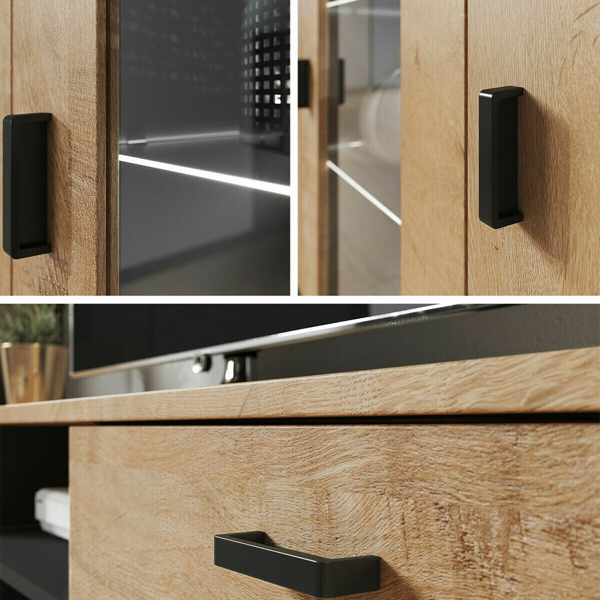 Ensemble de salon Tornola 115 (Blanc + Blanc brillant)