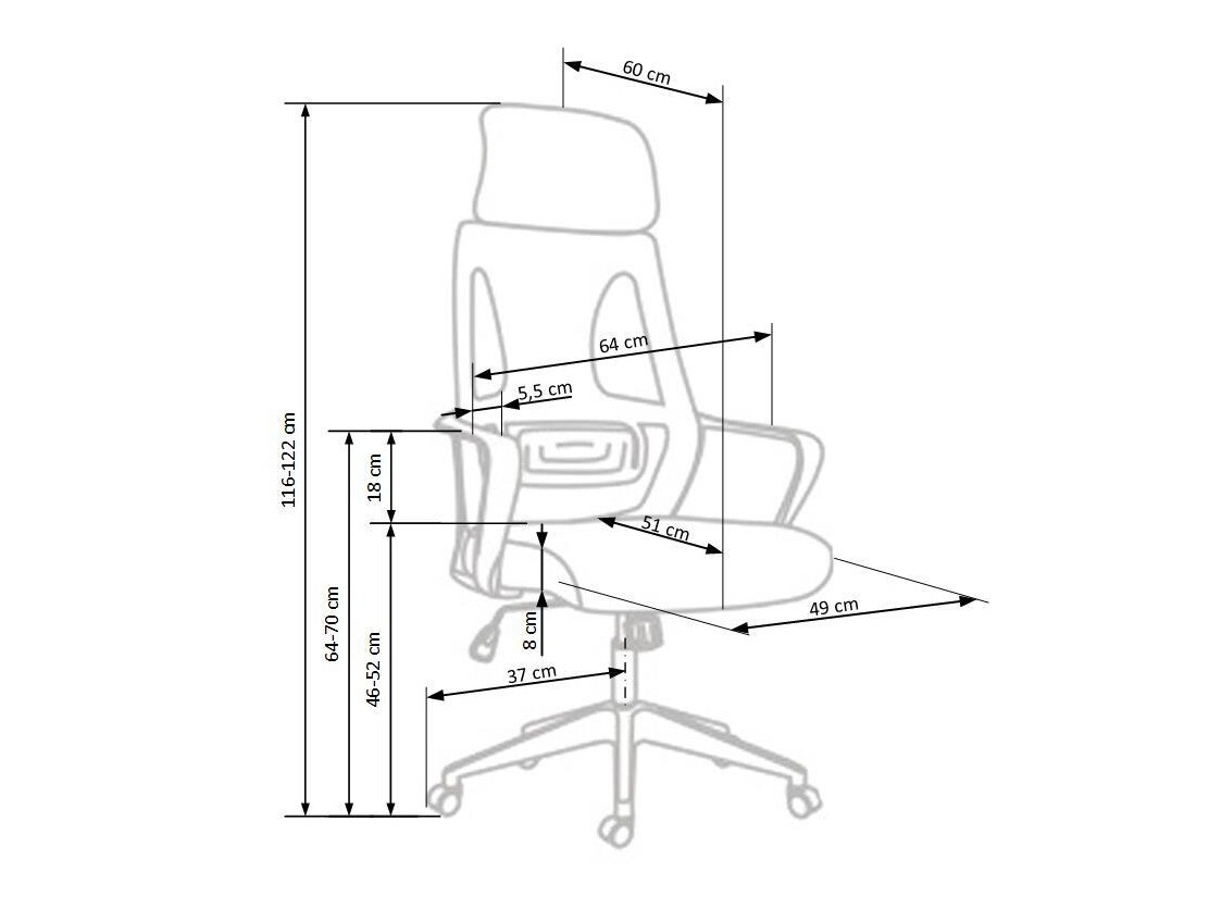 Chaise de bureau Houston 1080 (Noir + Gris)