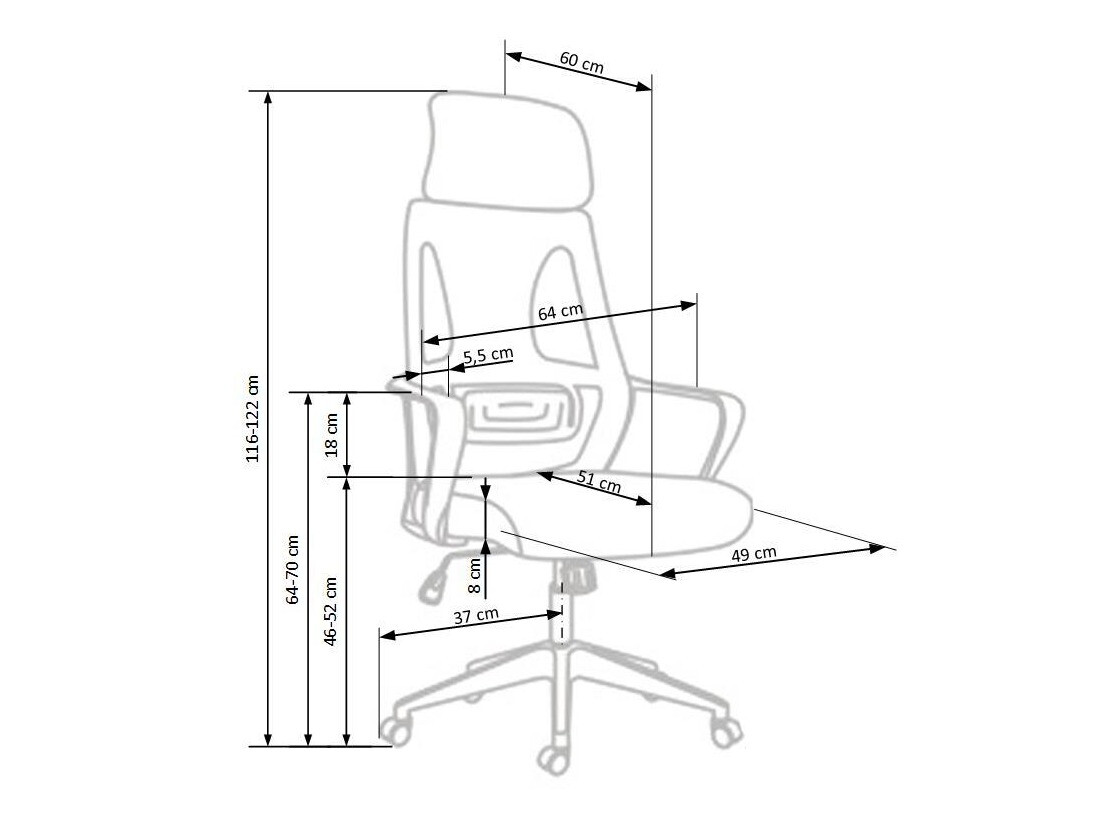 Chaise de bureau Houston 1080 (Noir)