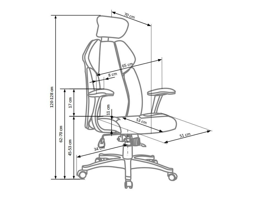 Chaise de bureau Houston 1492 (Noir + Blanc)