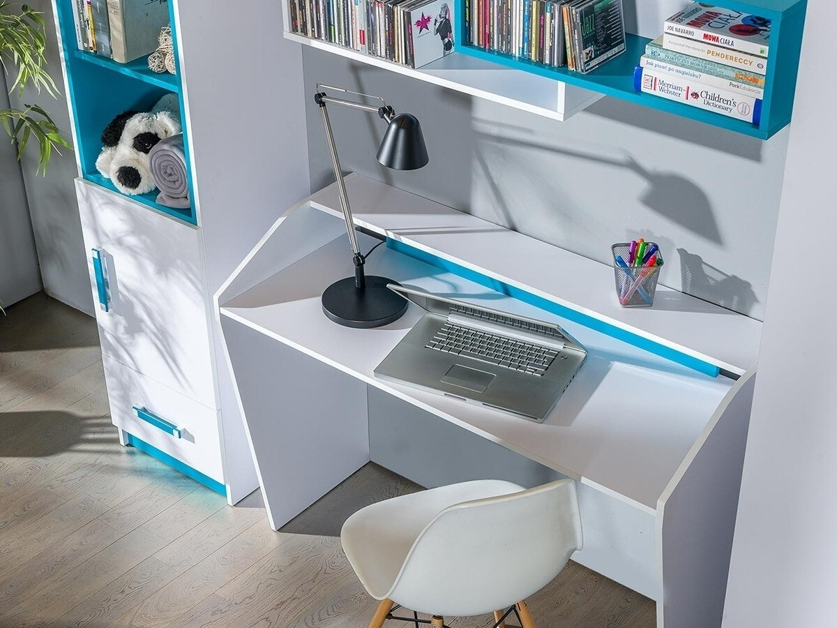 Bureau Sorviru 100 (Blanc + Turquoise)