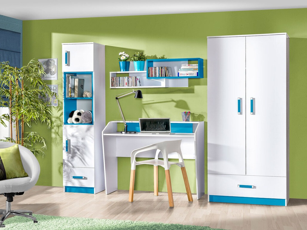 Bureau Sorviru 100 (Blanc + Turquoise)
