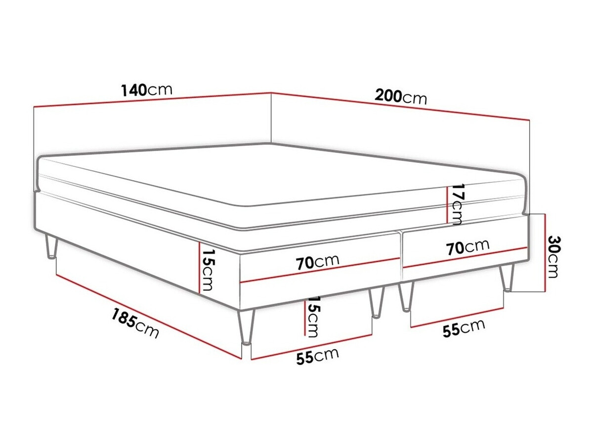 Lit boxspring Logan 109 (Soft 17)