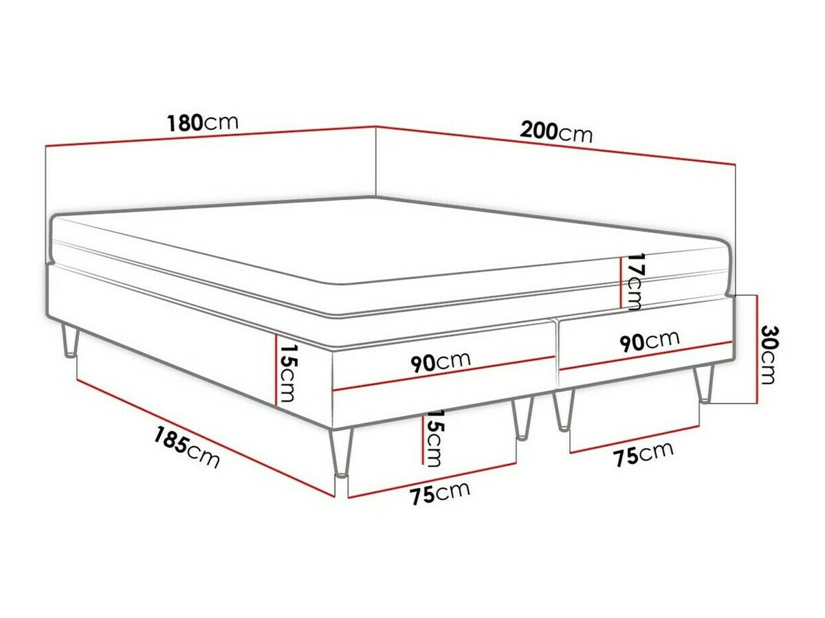 Lit boxspring Logan 109 (Soft 17)