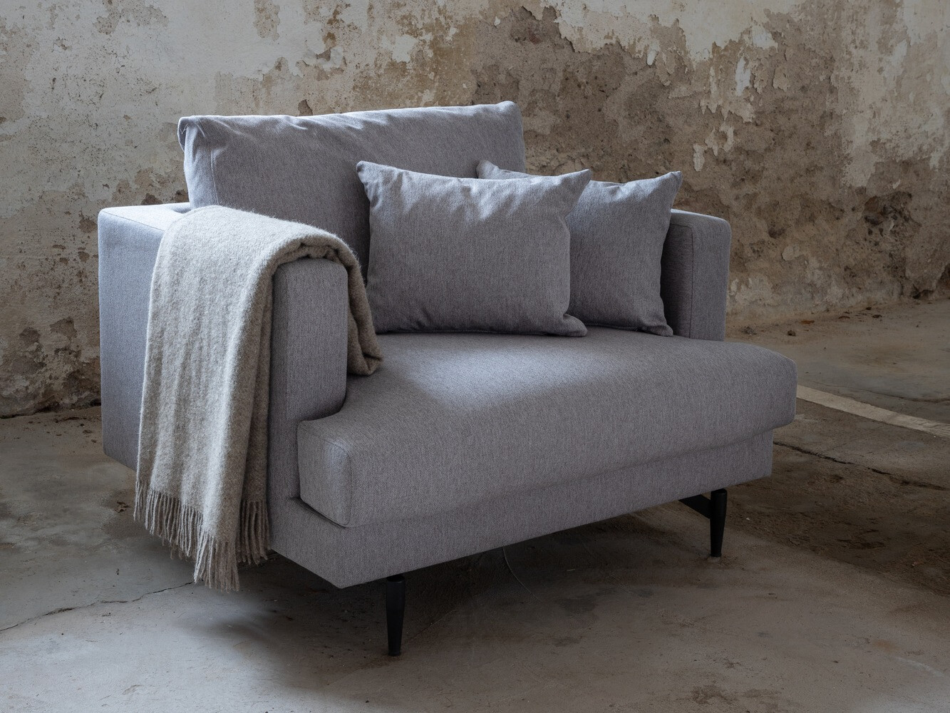 Fauteuil Dallas 1703 (Gris clair + Noir)