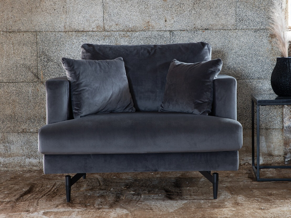Fauteuil Dallas 1703 (Gris foncé + Noir)