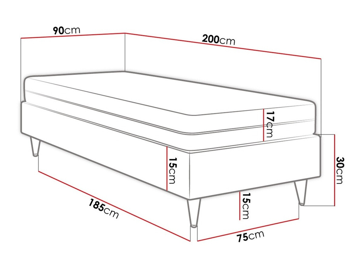 Lit boxspring Logan 108 (Soft 17)