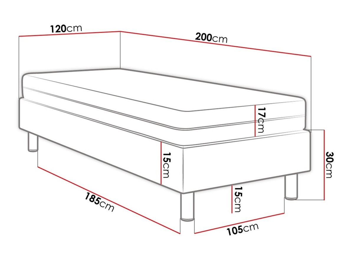 Lit boxspring Logan 107 (Manila 35)