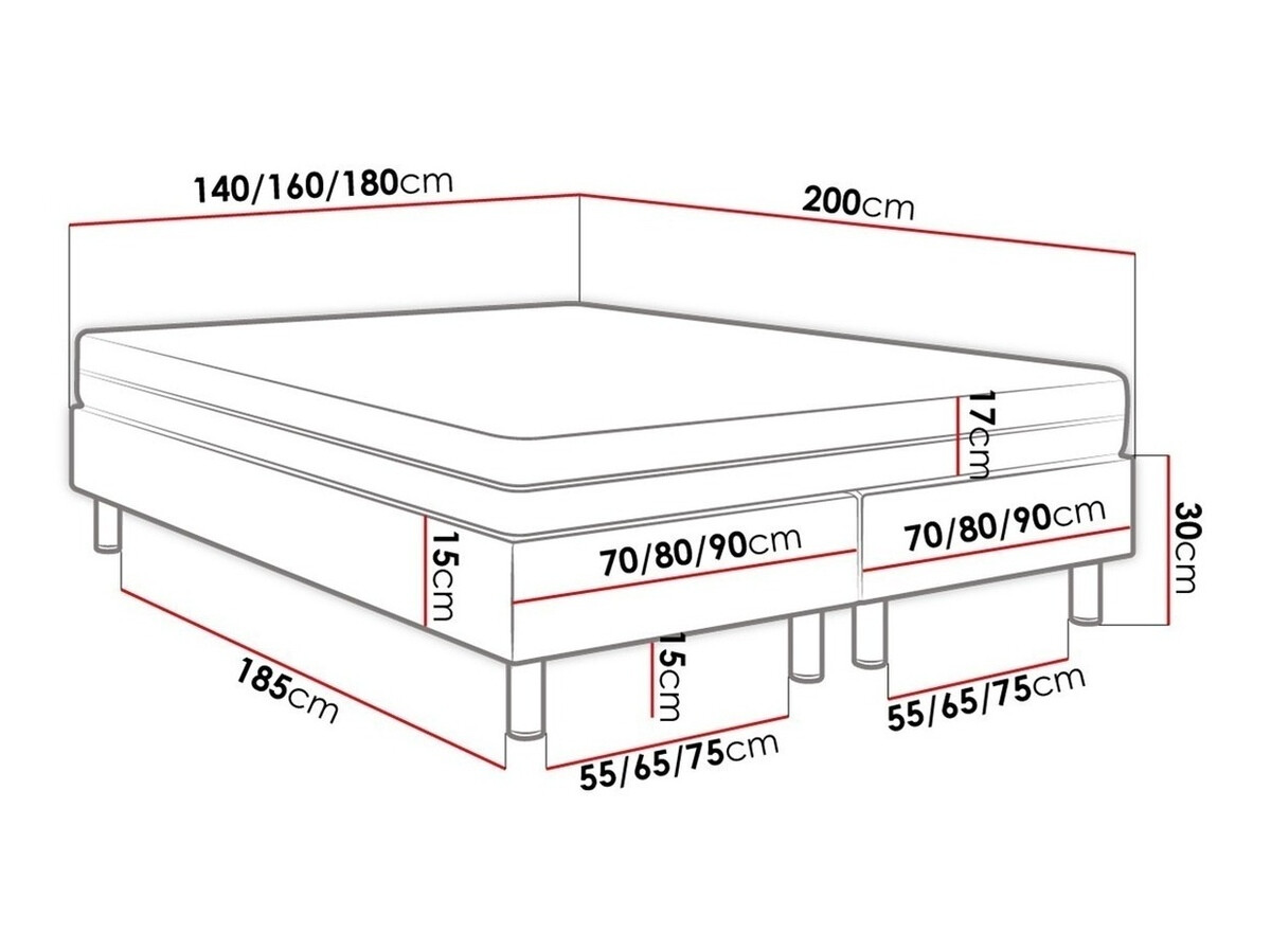 Lit boxspring Logan 103 (Soft 017)