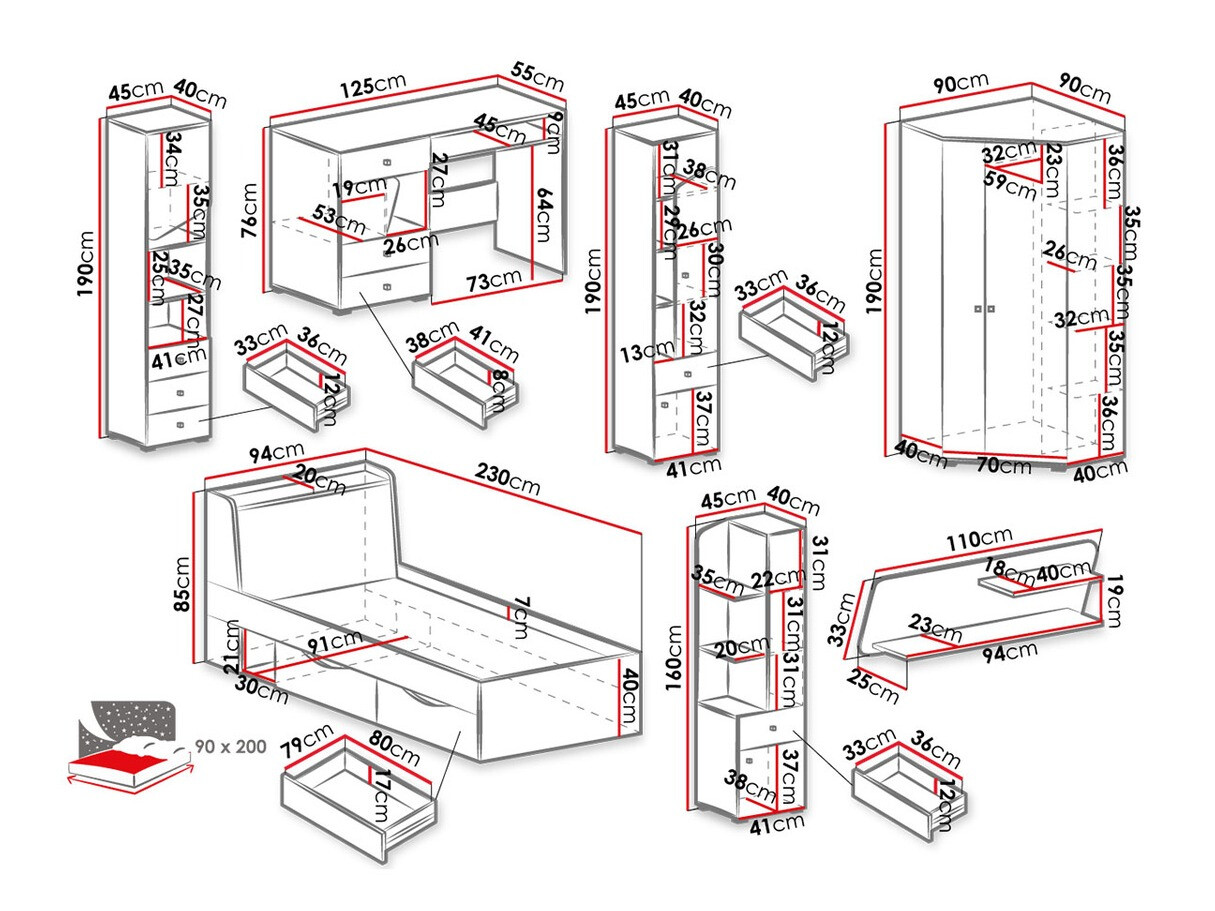 Ensemble de meubles Omaha M116