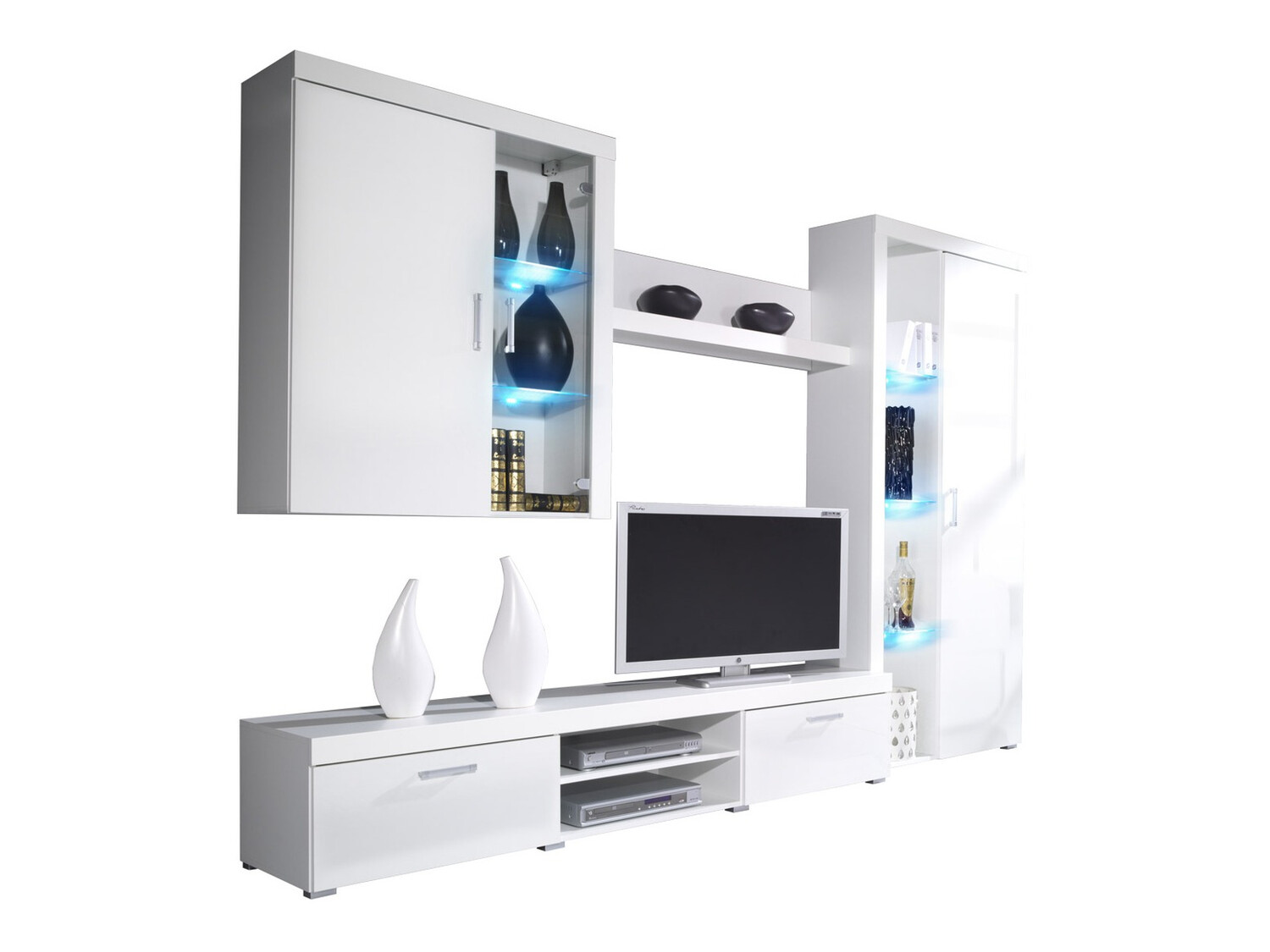 Ensemble de salon Odebeli 106 (Blanc + Blanc brillant)