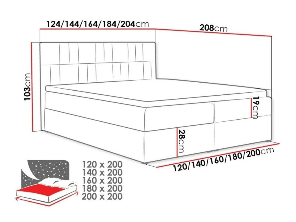 Lit boxspring Pons I (Kronos 34)