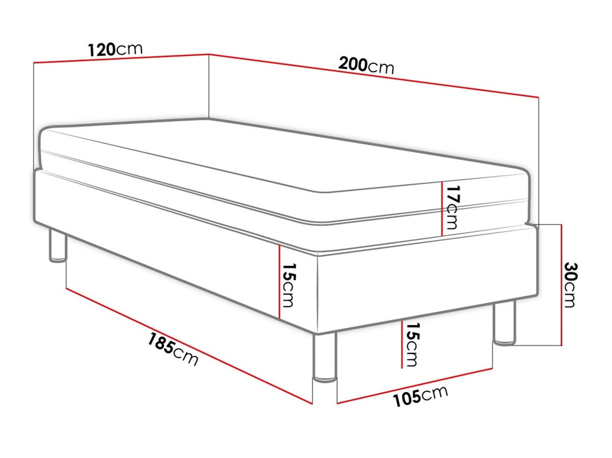 Lit boxspring Logan 105 (Manila 16)