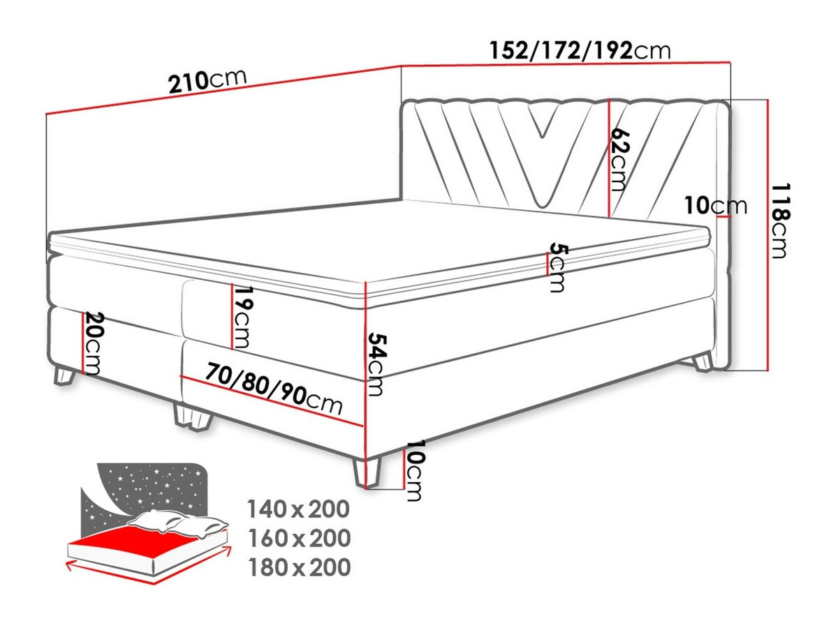 Lit boxspring ComfiDream Solra (Fresh 01)
