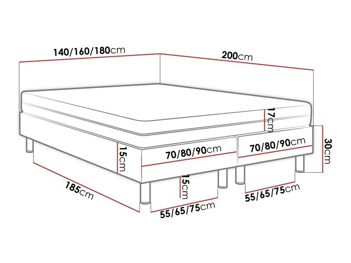 Lit boxspring Logan 102 (Manila 16)