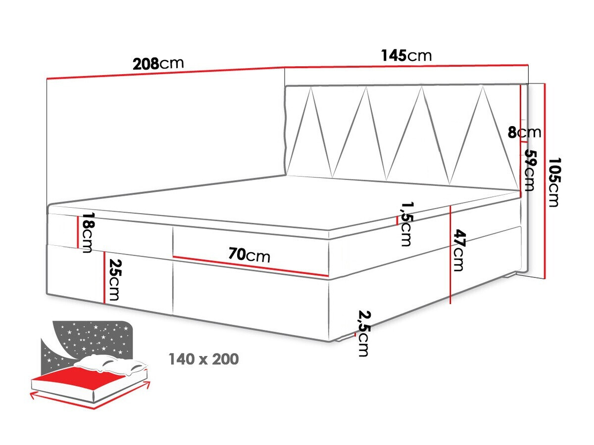 Lit boxspring Memphis 116 (Rico 20)