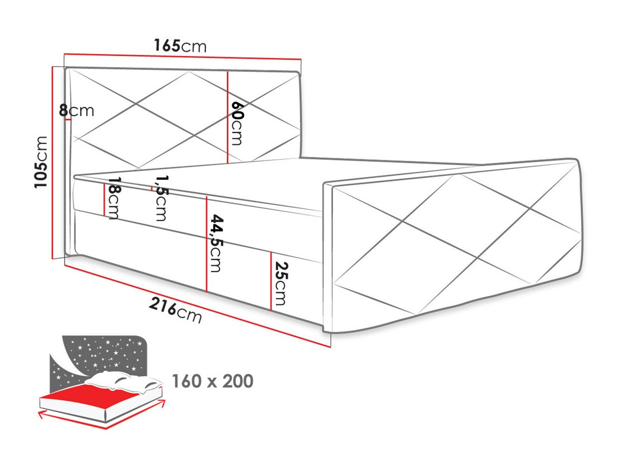 Lit boxspring Memphis 120 (Rico 01)