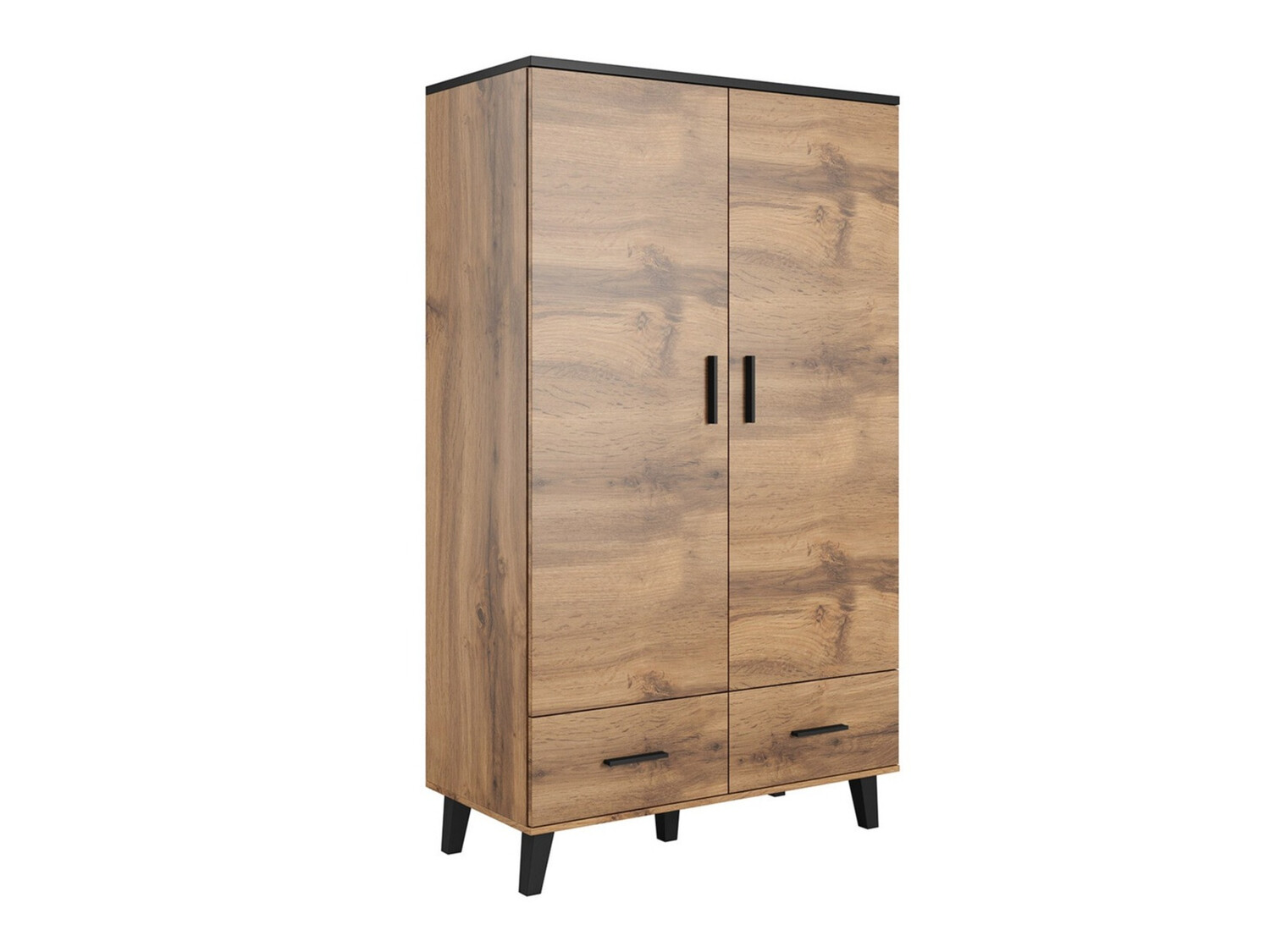 Armoire Larfloi 111 (Chêne wotan + Noir)
