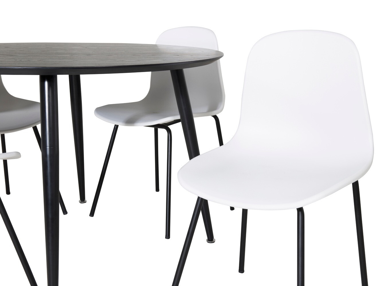 Salle à manger complète Dallas 1622 (Blanc + Noir)