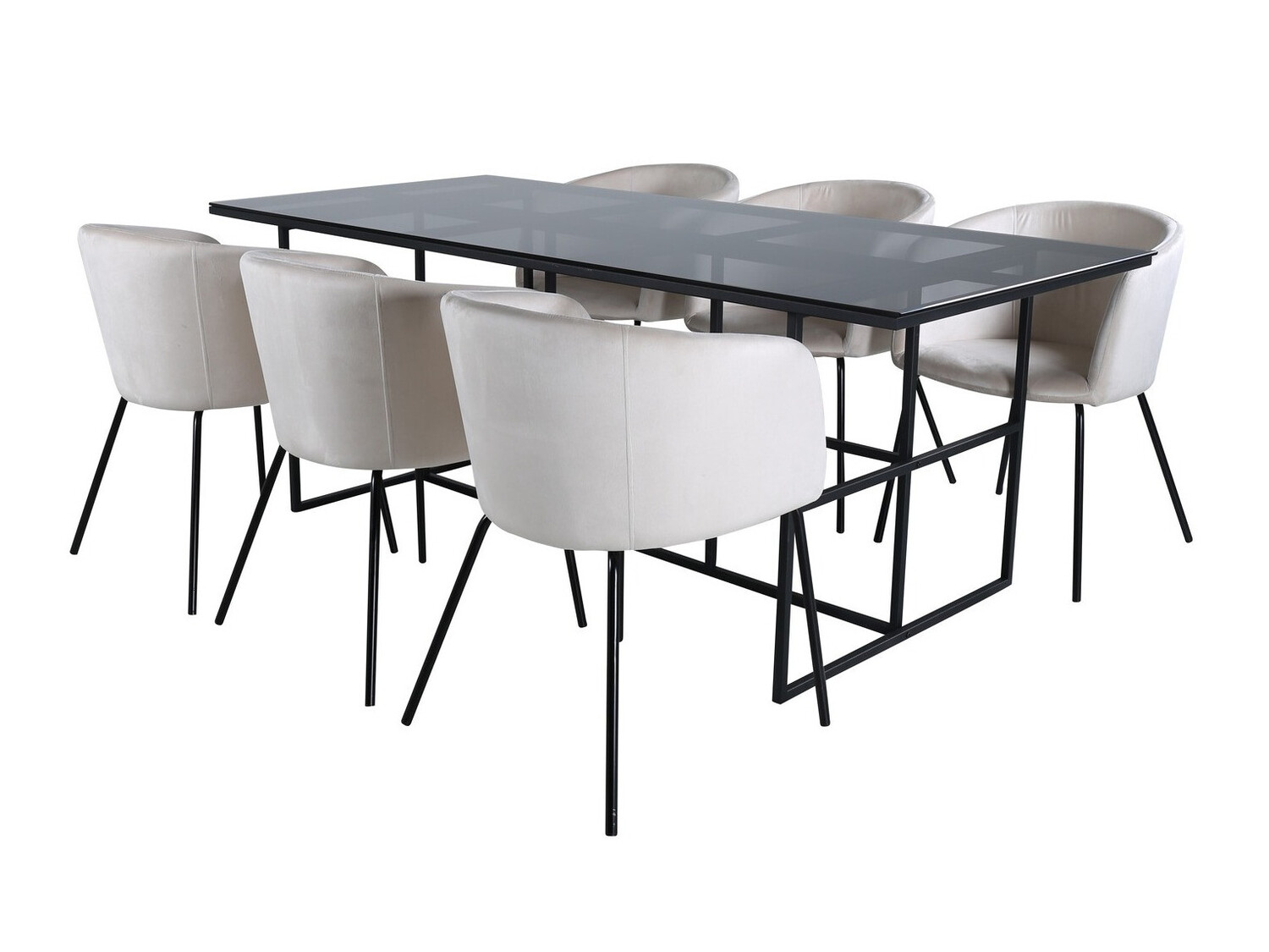 Salle à manger complète Dallas 2639 (Beige + Noir)