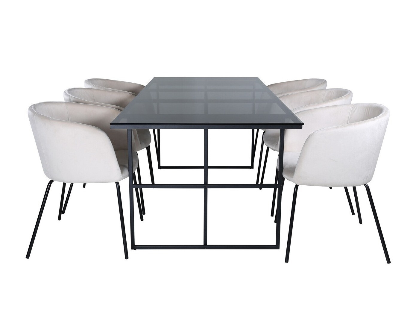 Salle à manger complète Dallas 2639 (Beige + Noir)