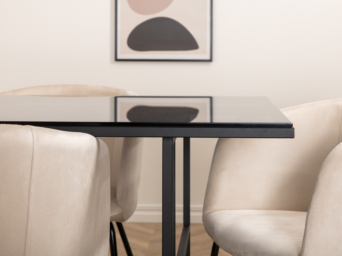 Salle à manger complète Dallas 2639 (Beige + Noir)