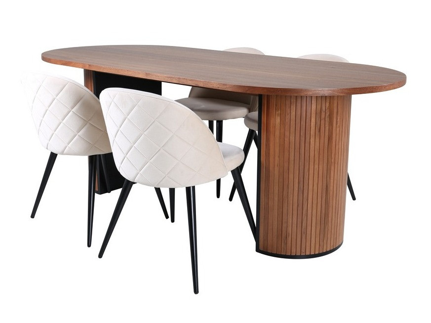 Salle à manger complète Dallas 2764 (Crème + Noir)