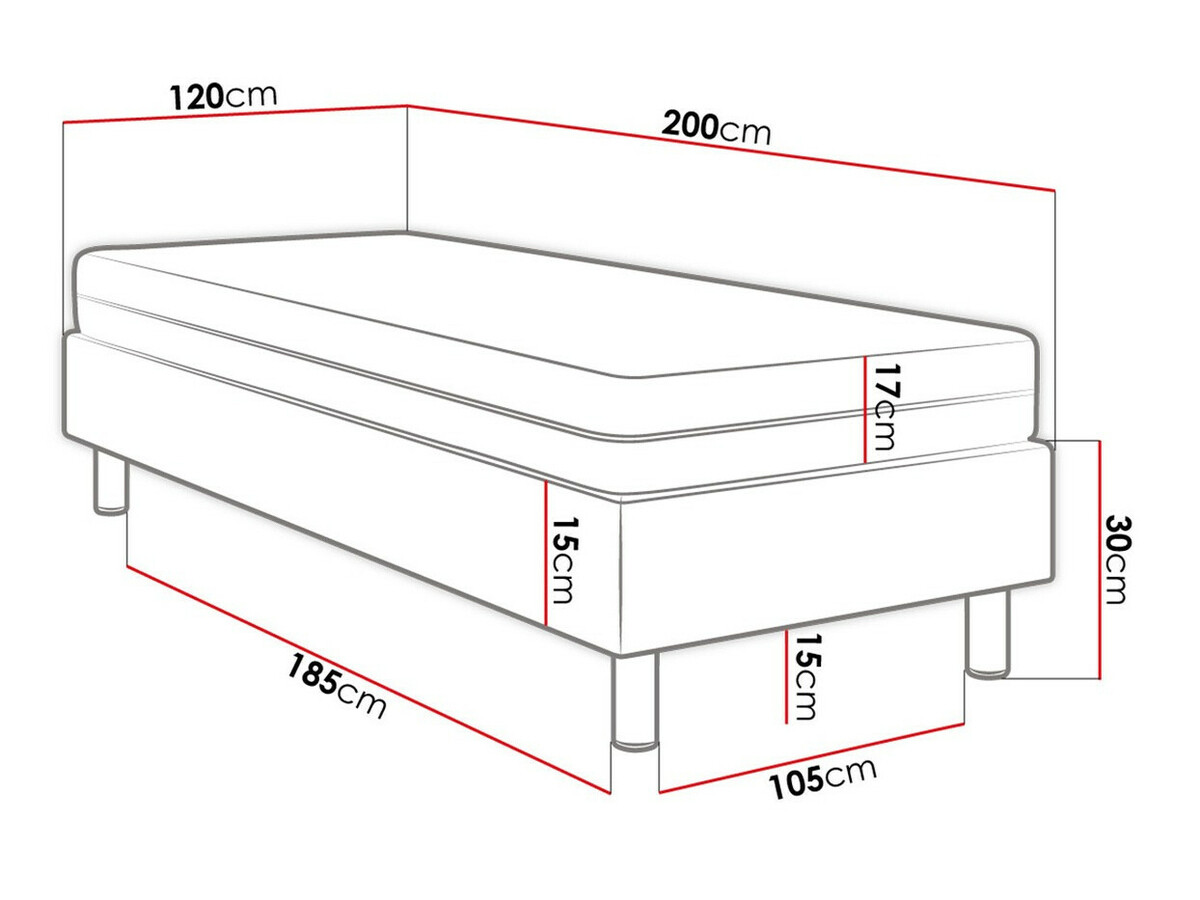 Lit boxspring Logan 101 (Soft 011)