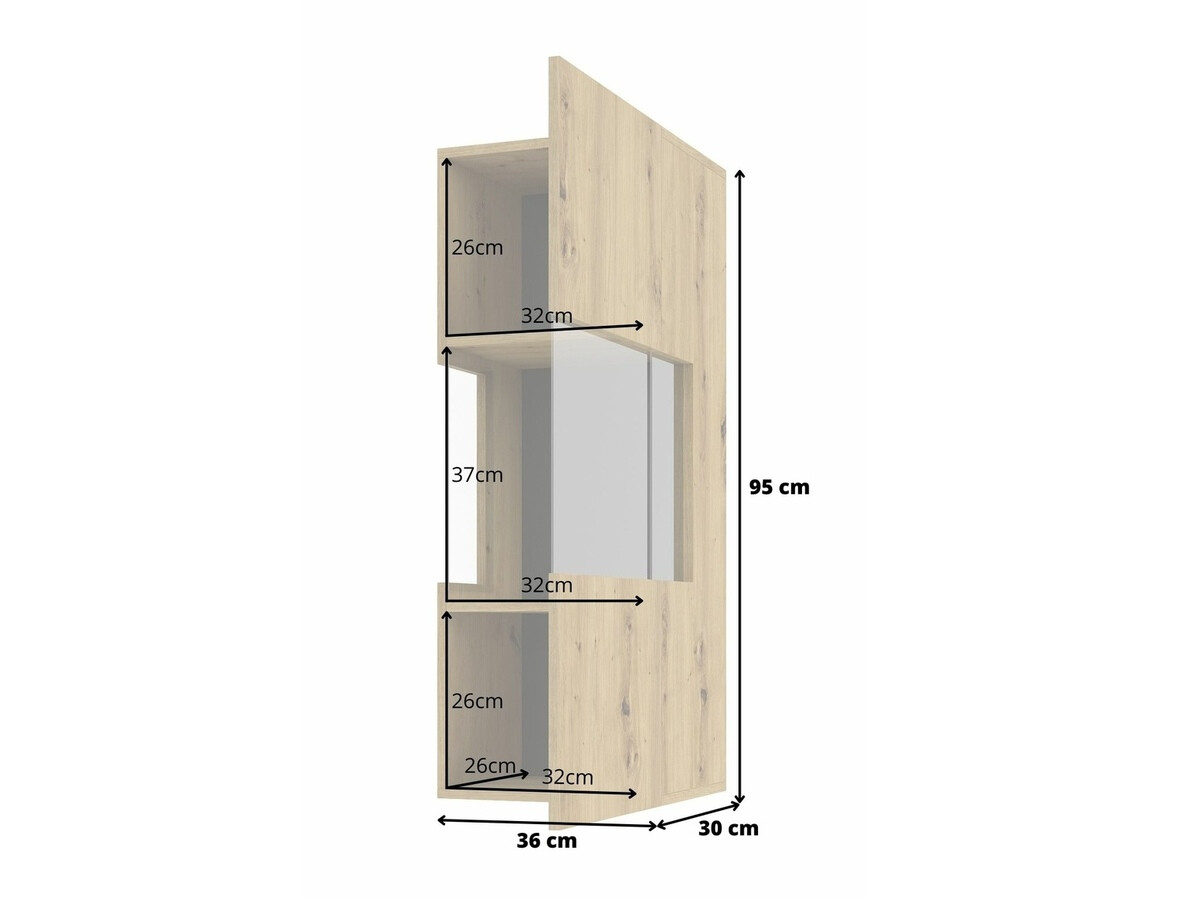 Armoire murale Revmiru 101 (Blanc + Chêne wotan)