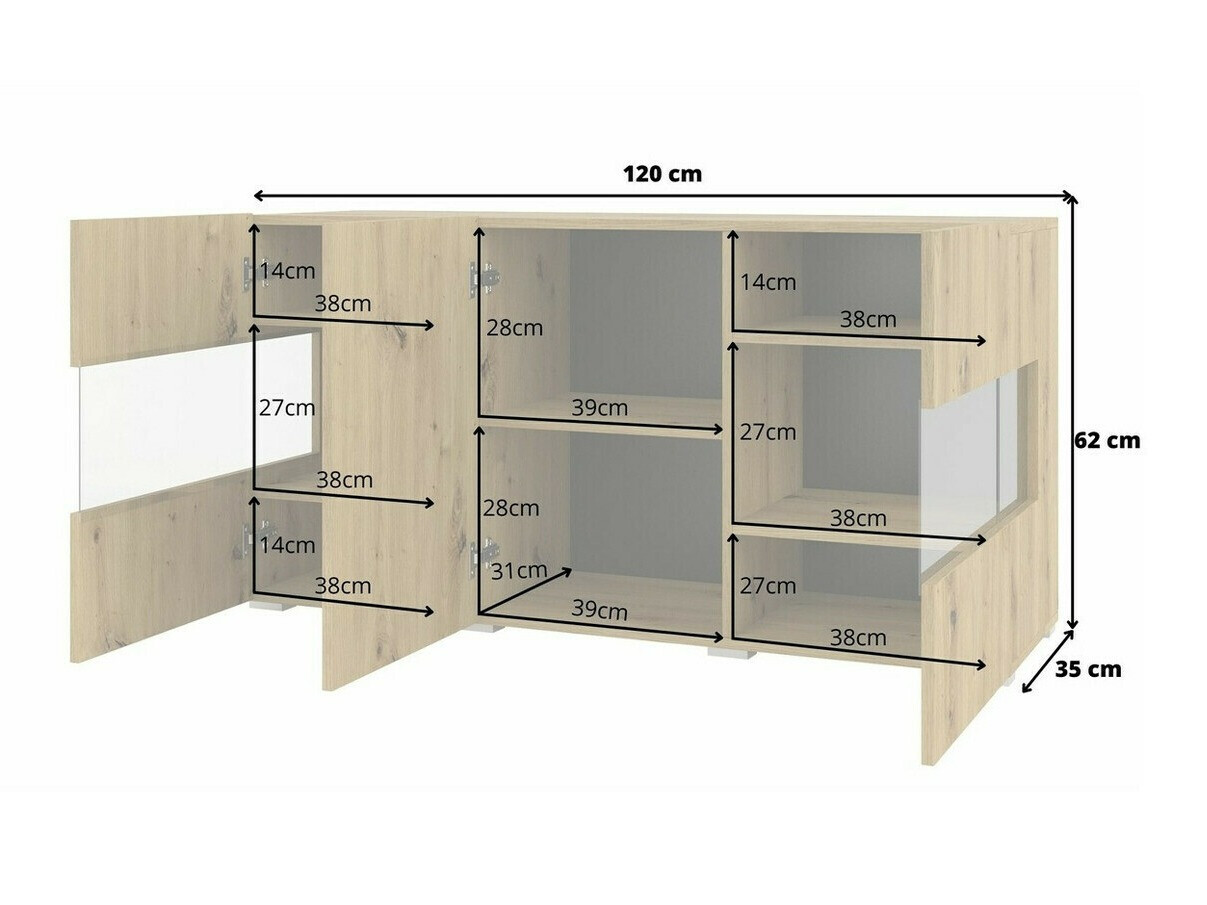 Buffet Revmiru 102 (Noir + Chêne wotan)
