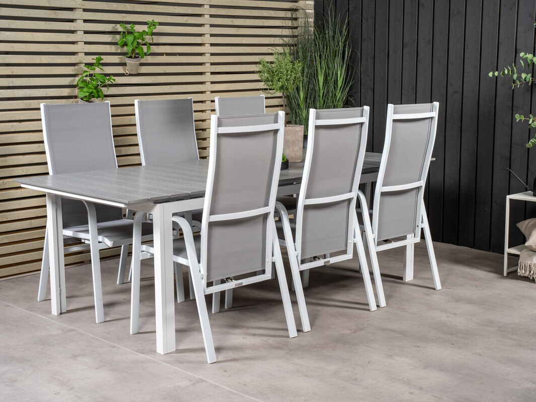 Chaise de jardin Dallas 2776 (Blanc + Gris)