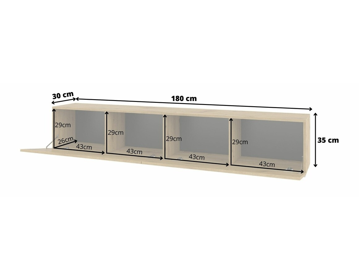 Meuble TV Revmiru 104 (Noir + Chêne wotan)