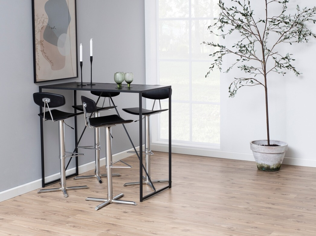 Table de bar Norsica Sevferi 162 (Noir + Chêne sombre)