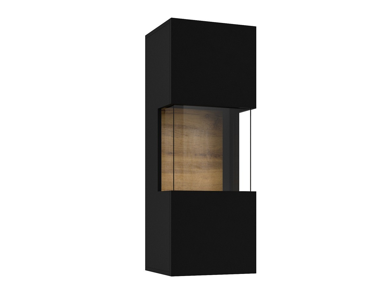 Armoire murale Revmiru 101 (Noir + Chêne wotan)