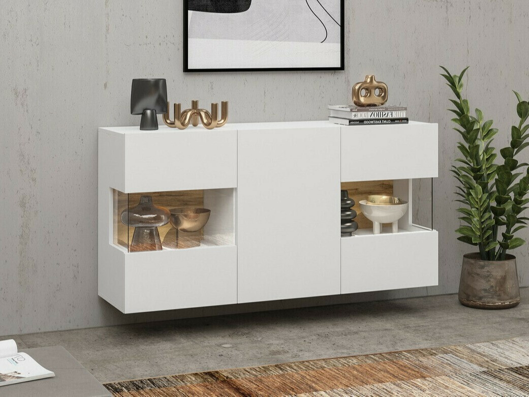 Buffet Revmiru 102 (Blanc + Chêne wotan)