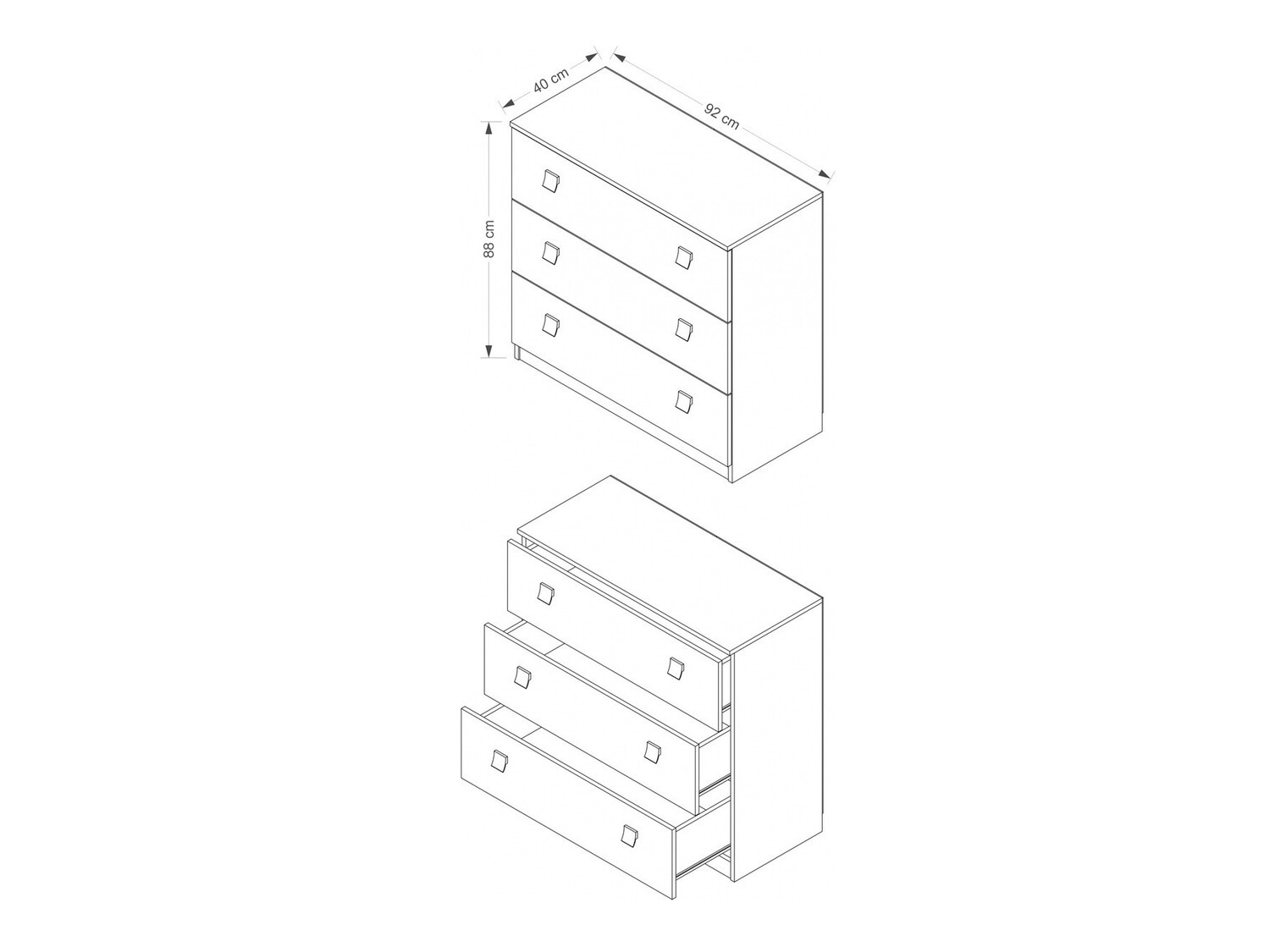 Commode Murrieta 109 (Blanc + Brillant Pourpre)