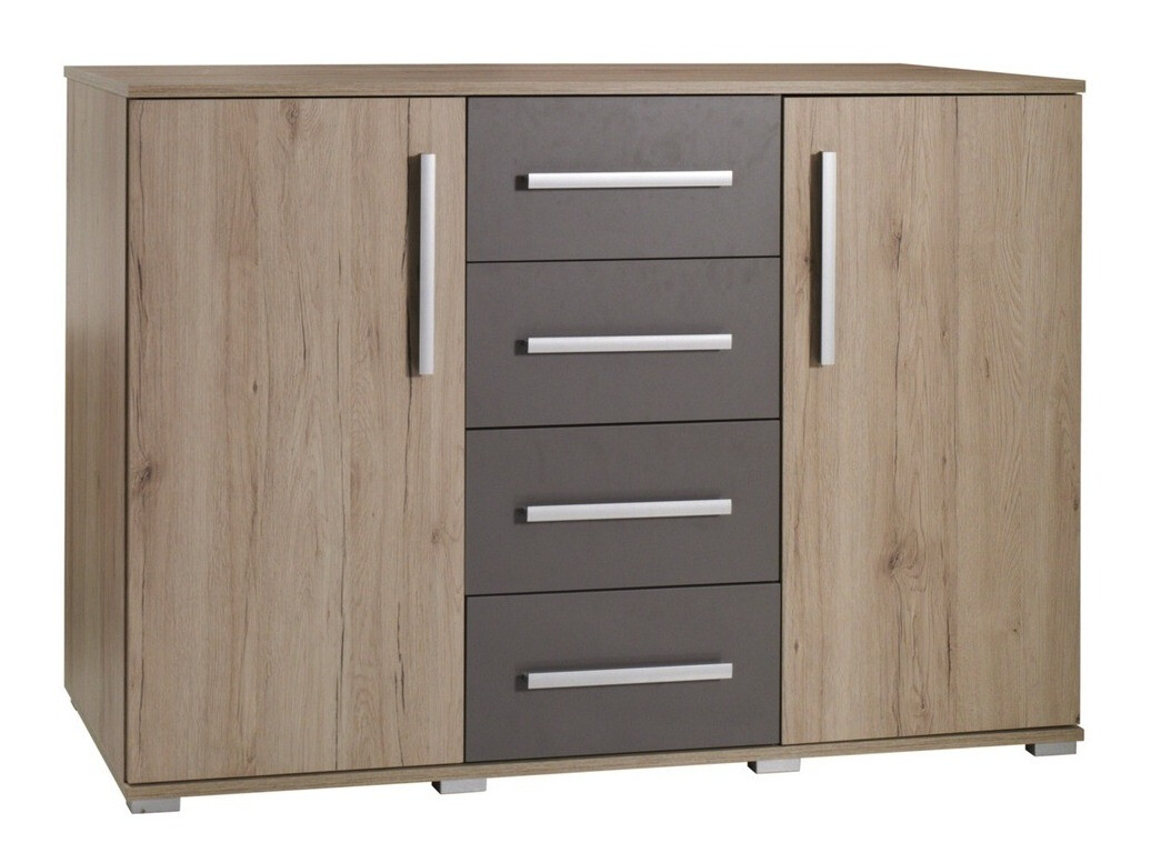 Commode Murrieta 148 (Chêne de san remo + Gris)