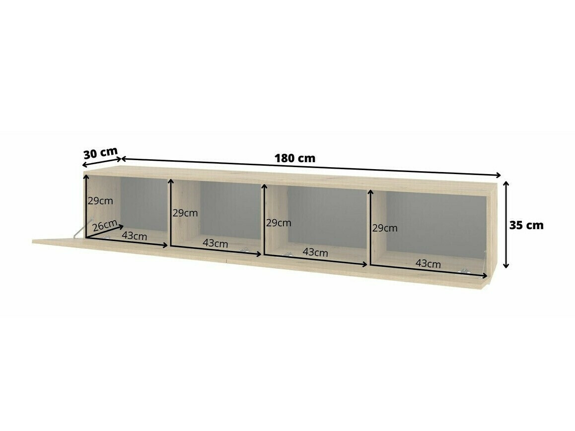 Meuble TV Revmiru 104 (Blanc + Chêne wotan)