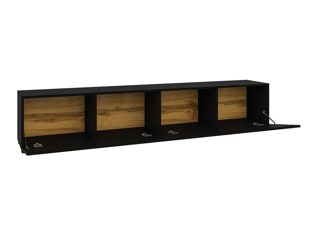 Meuble TV Revmiru 104 (Noir + Chêne wotan)