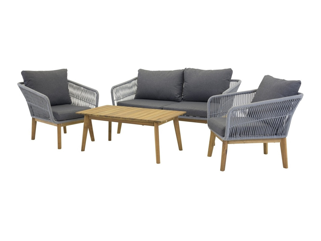 Ensemble de mobilier de jardin Dallas 661 (Gris + Acacia)