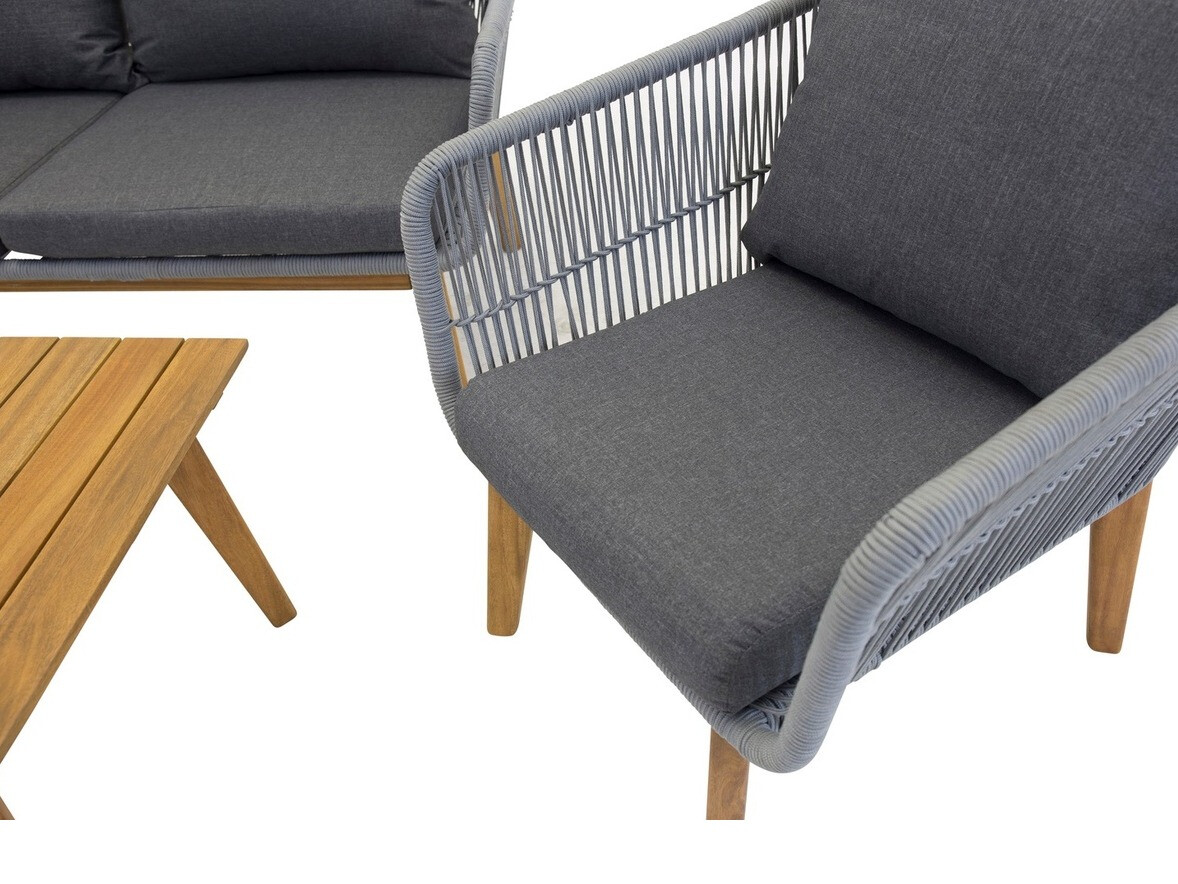 Ensemble de mobilier de jardin Dallas 661 (Gris + Acacia)
