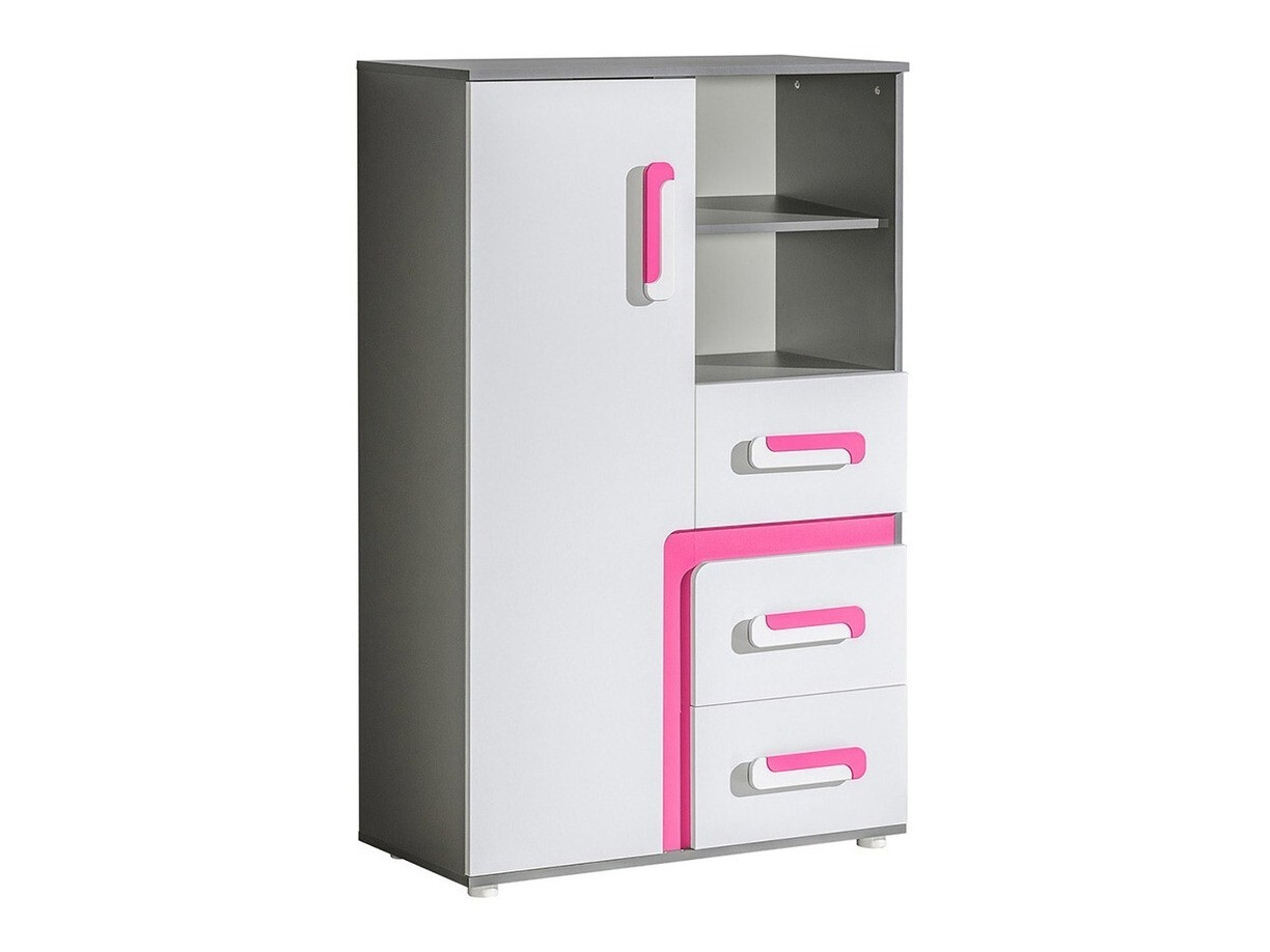 Commode Levtala 106 (Anthracite + Blanc + Rose)