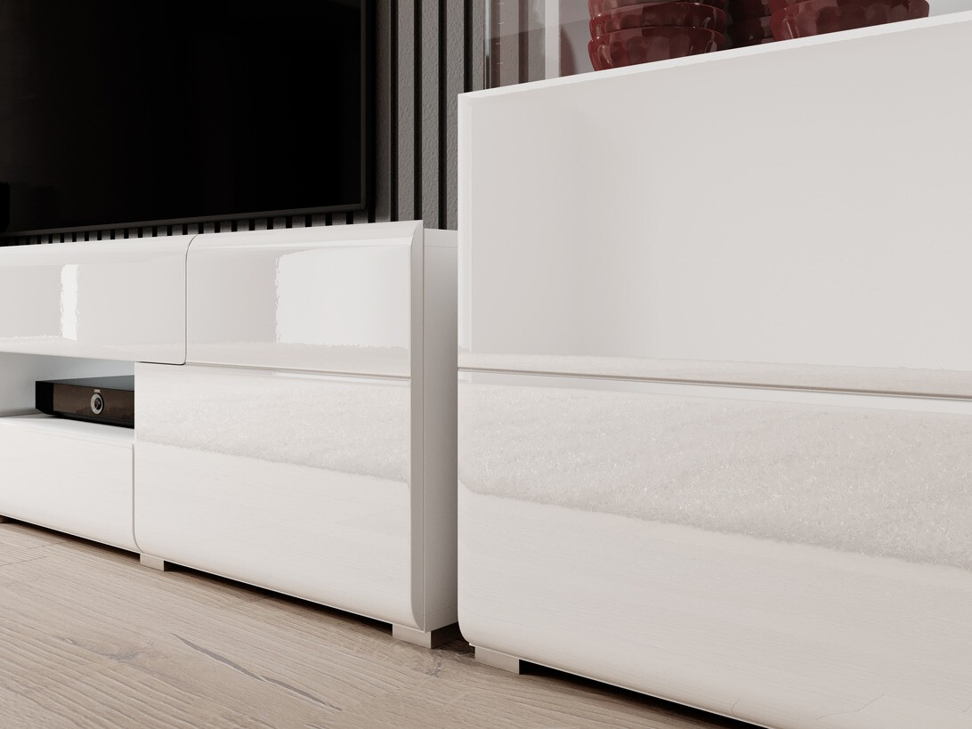 Commode Torsone 108 (Blanc + Blanc brillant)