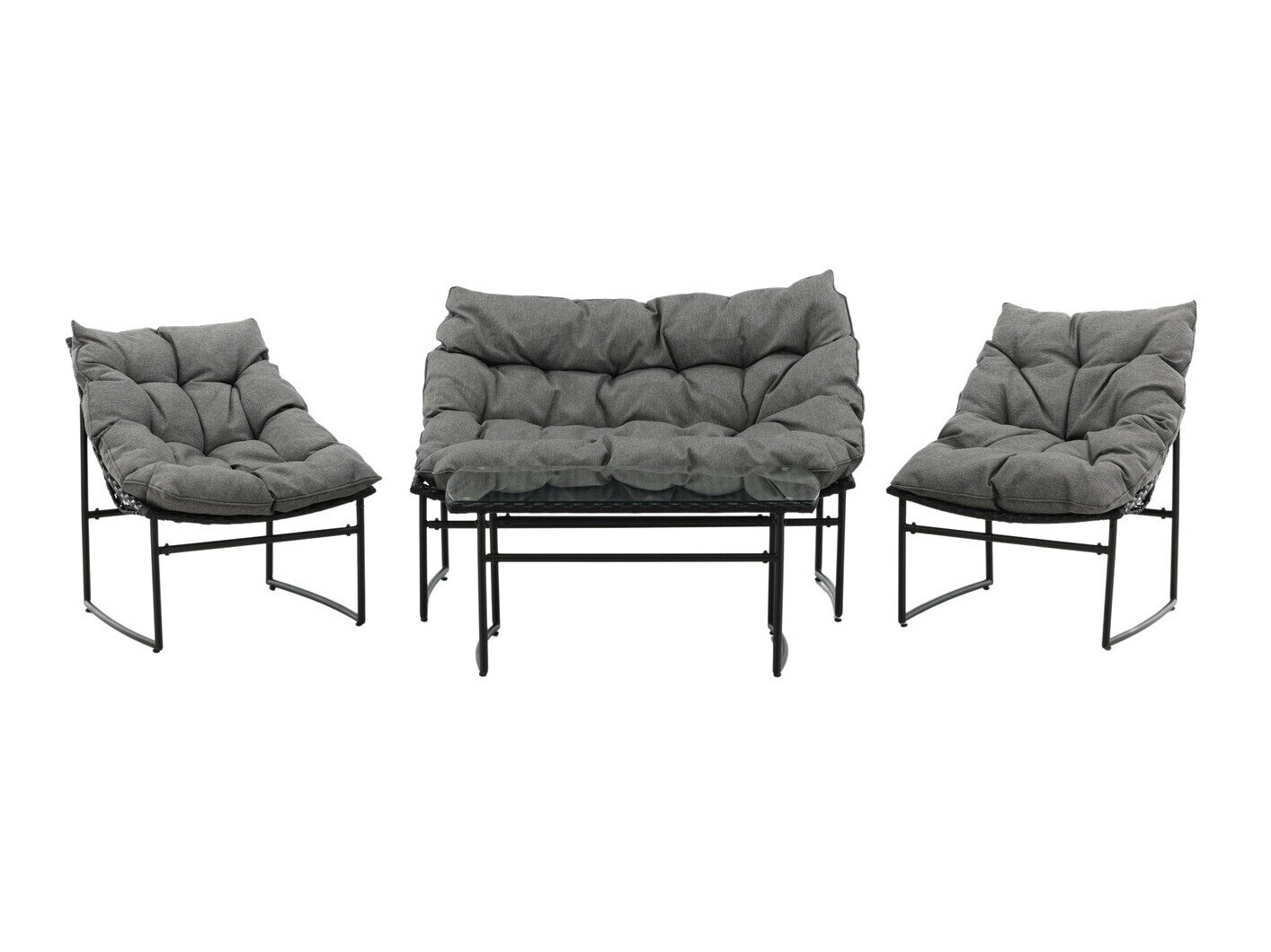 Ensemble de mobilier de jardin Dallas 4732 (Noir + Gris)