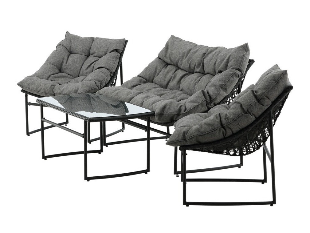 Ensemble de mobilier de jardin Dallas 4732 (Noir + Gris)