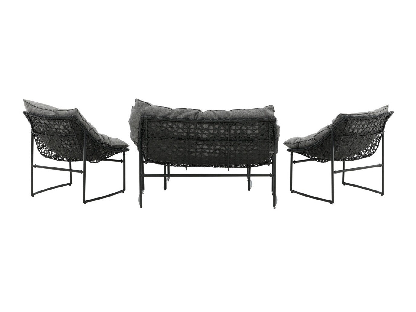 Ensemble de mobilier de jardin Dallas 4732 (Noir + Gris)