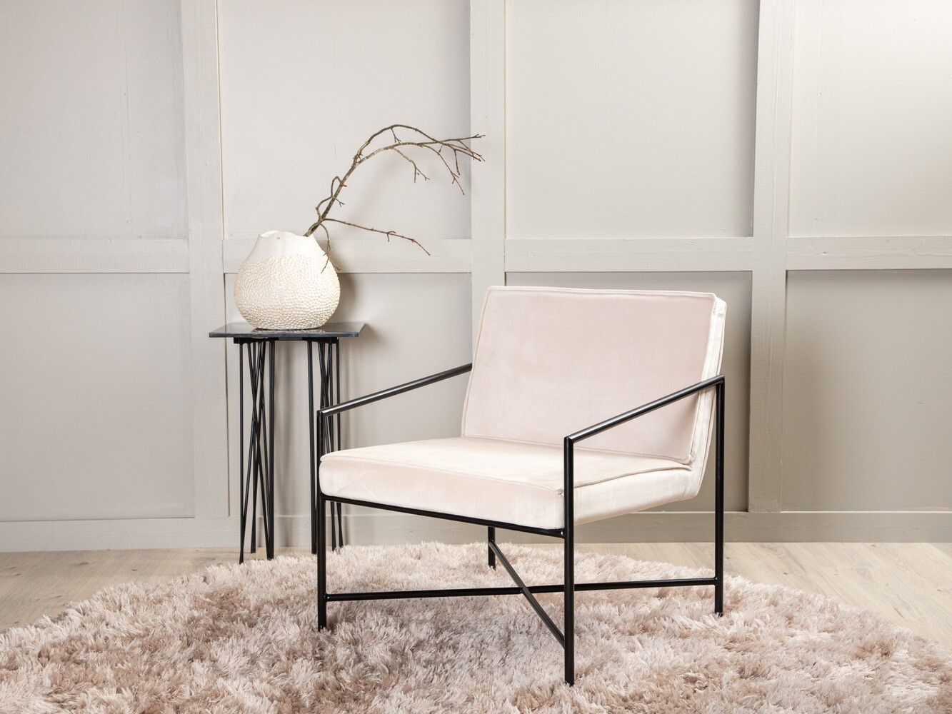 Fauteuil Dallas 1707 (Beige +Noir)