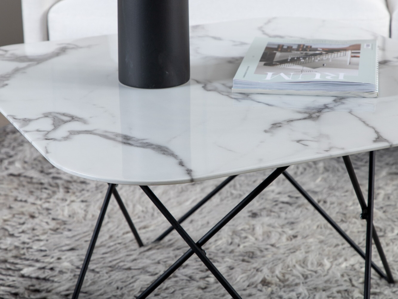 Table basse Dallas 1723 (Blanc + Noir)