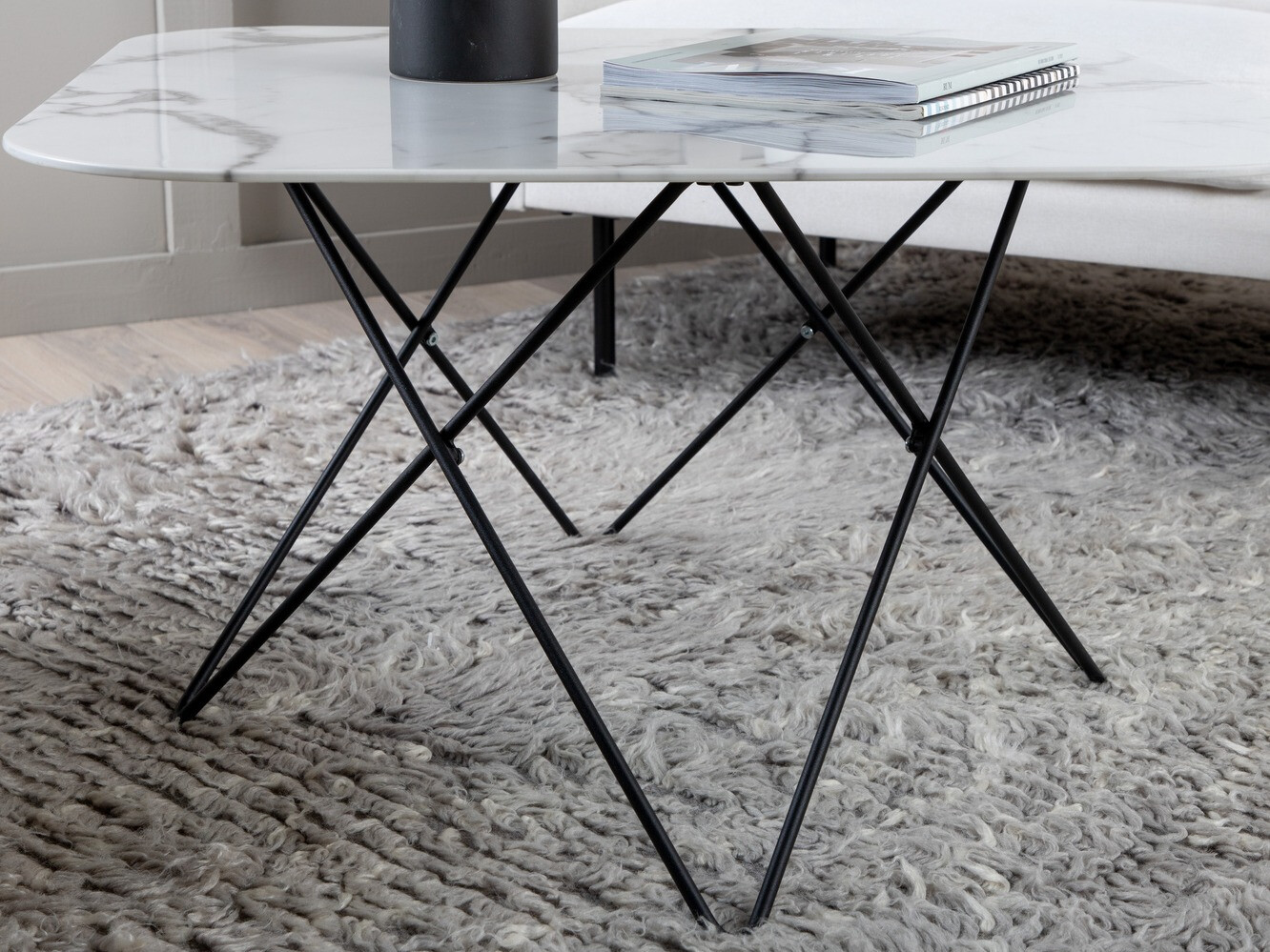 Table basse Dallas 1723 (Blanc + Noir)